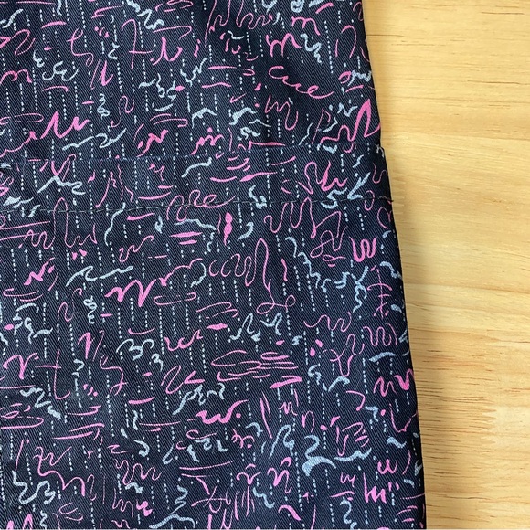 CUE Vintage 1980's Retro Black Pink Print Boxy Cotton Blazer Jacket Size 14 - Picture 6 of 6